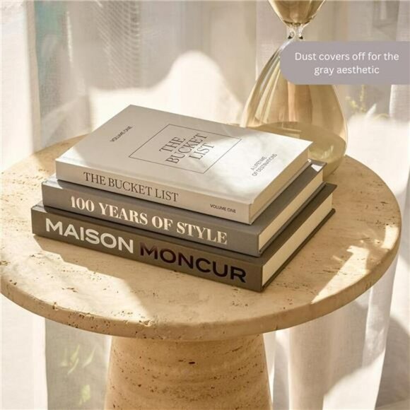 Decorative Coffee Table Books Neutral Aesthetic Shelf Decor Blank Pages Set - Picture 6 of 7